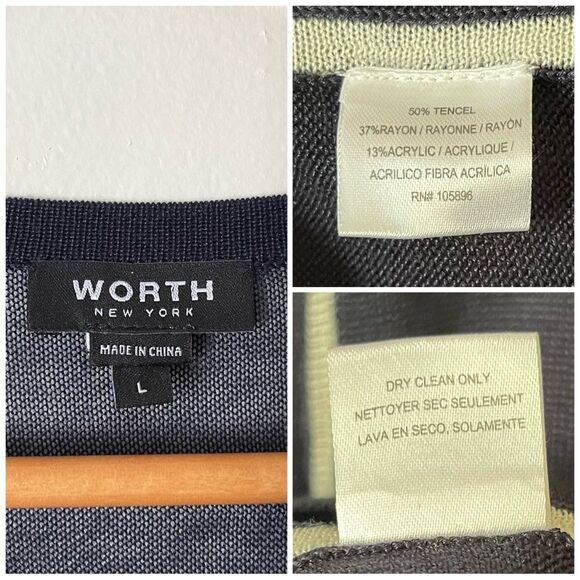 WORTH New York Black knit Crewneck sweater size Large NWOT - Picture 5 of 5